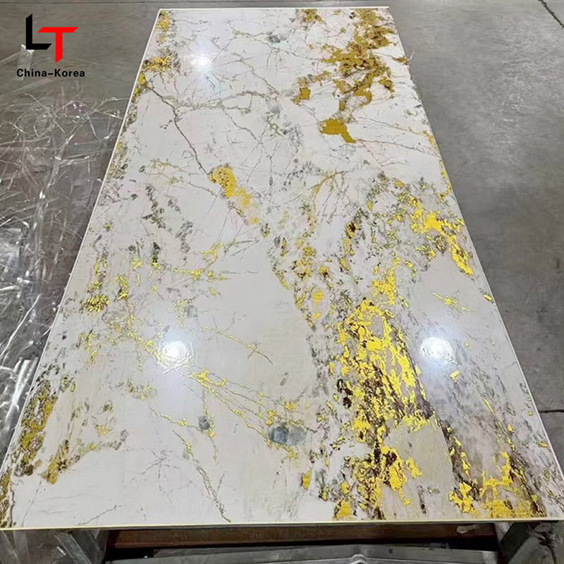 Водонепроницаемая УФ-доска из ПВХ 1220 × 2440 мм, 3 мм для украшения внутренних стеновых панелей с глянцевой отделкой для декора дома и офиса