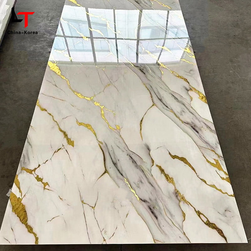 Водонепроницаемая УФ-доска из ПВХ 1220 × 2440 мм, 3 мм для украшения внутренних стеновых панелей с глянцевой отделкой для декора дома и офиса