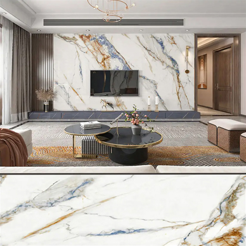Мраморный лист из ПВХ с УФ-покрытием 1220 × 2800 мм для мебели и краснодеревщика Легкая и прочная декоративная настенная панель из ламинированного пластика