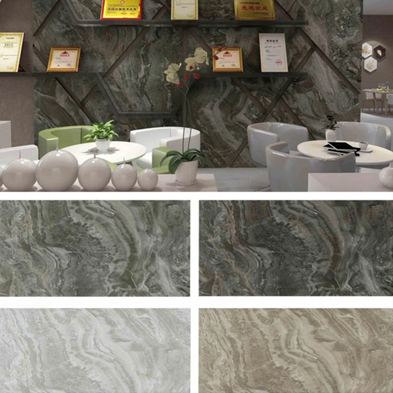 Мраморный лист из ПВХ с УФ-покрытием 1220 × 2800 мм для мебели и краснодеревщика Легкая и прочная декоративная настенная панель из ламинированного пластика