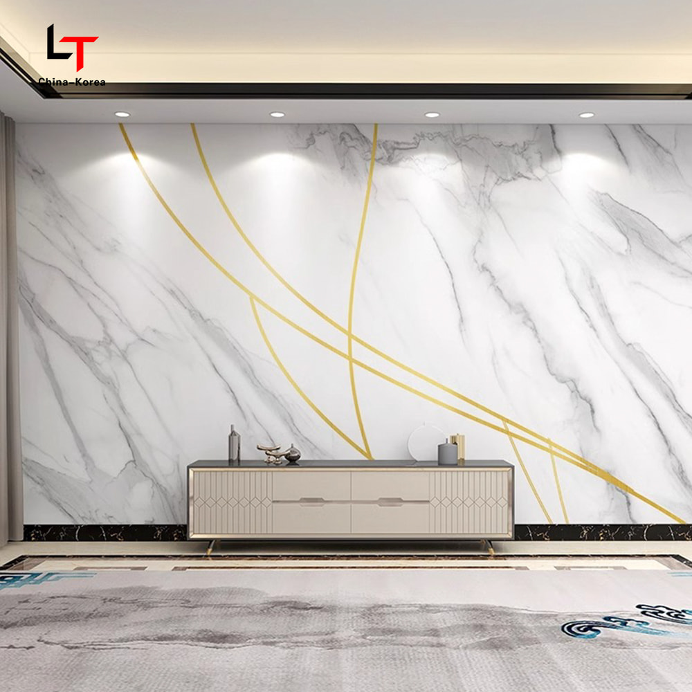 1220 × 2440 мм ПВХ-углеродно-кристаллическая панель Водонепроницаемая огнестойкая декоративная облицовка стен для внутреннего и наружного использования с УФ-покрытием