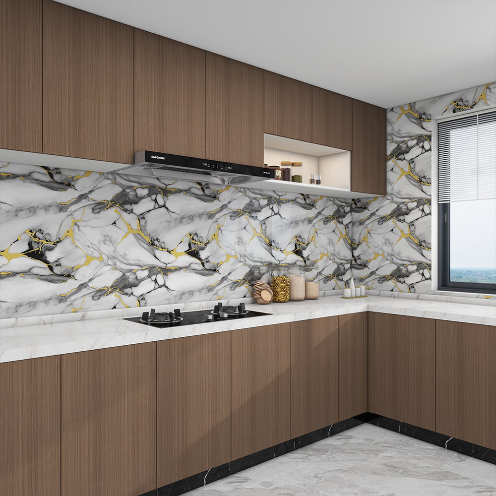 Современные глянцевые мраморные обои в рулоне, ПВХ, самоклеящиеся, водонепроницаемые, для интерьера, украшения дома, мраморный лист, наклейка